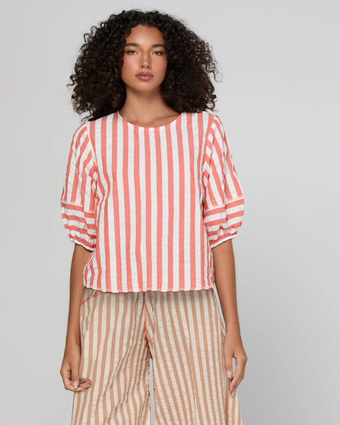 Ava Top in Watermelon Stripe