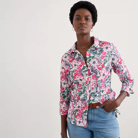 Larissa Shirt in Garden Flowers Tulip