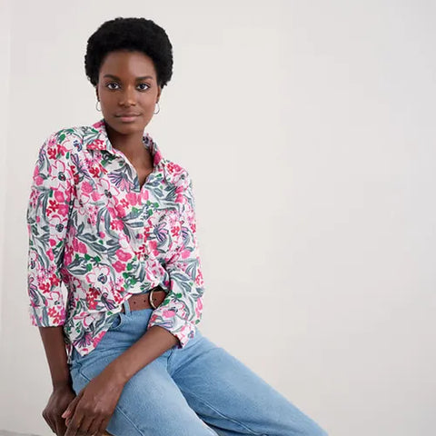 Larissa Shirt in Garden Flowers Tulip