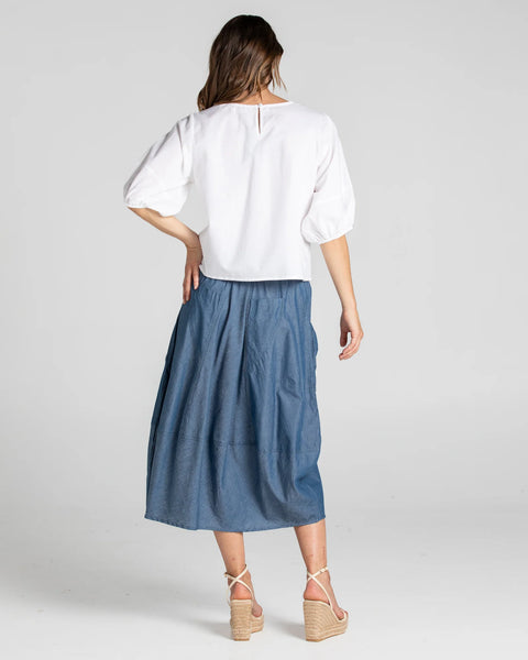 Guru Skirt in Blue Chambray