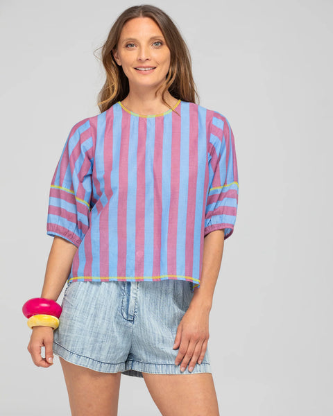 Ava Top in Capri Blue