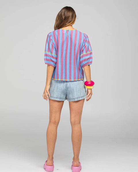 Ava Top in Capri Blue