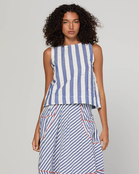 Hara Top in Ocean Stripe