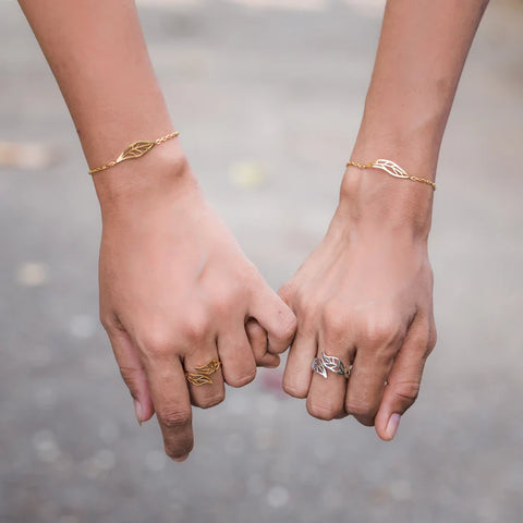 Embracing Peace Bracelet Set in Gold