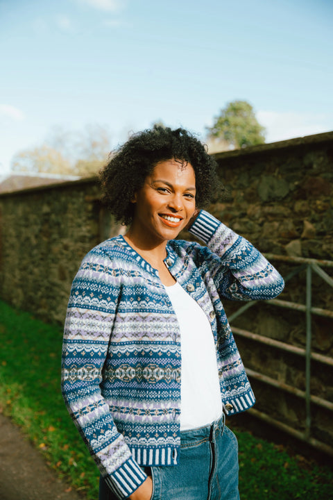 Kinross Cardigan in Sapphire