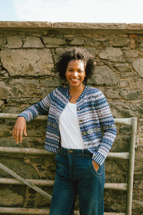 Kinross Cardigan in Sapphire