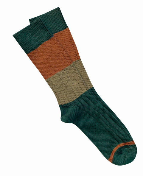 Chunky Rib Stripe Merino Wool Socks | One Size