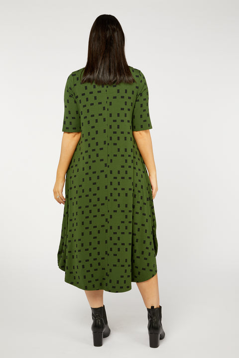 Original Tri Dress in Moss Print