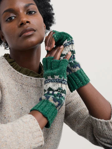 Day Moon Mittens in Zig Zag Geo Dark Forage