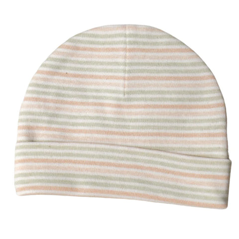 Undyed Organic Cotton Striped Beanie