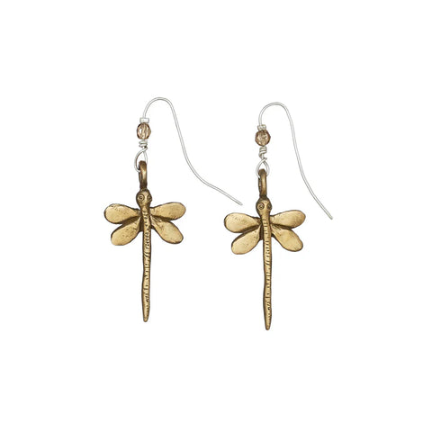 Libellula Earrings in Bronze