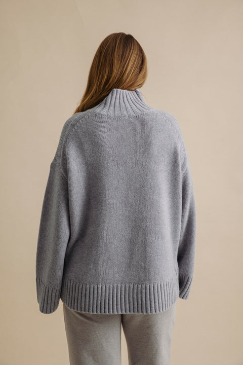 Elevate Mock Neck Pullover in Ocean