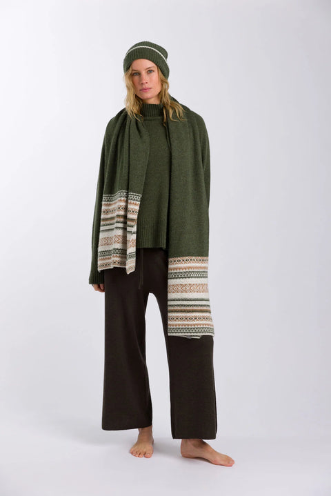 Fair Isle Wrap in Quartz Loden