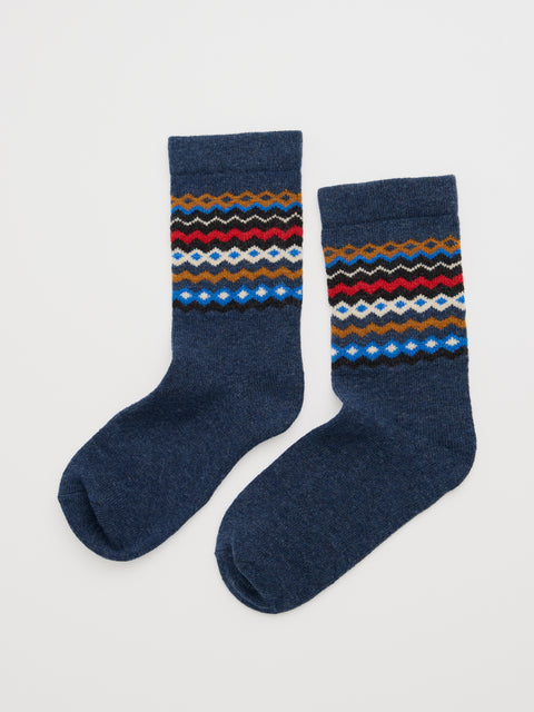 Fairisle Socks in Sonata Sea Cave
