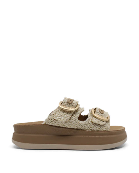 Zefi Sandal in Vanilla Raffia