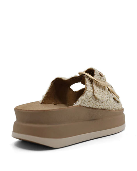 Zefi Sandal in Vanilla Raffia