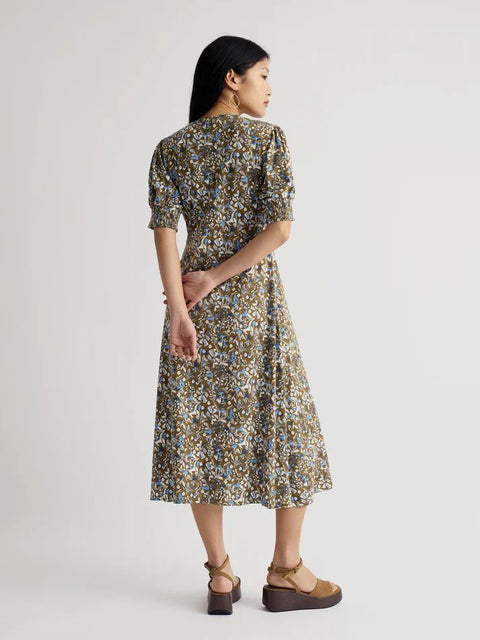 Fenil Dress in Woodland Floral Seagrass