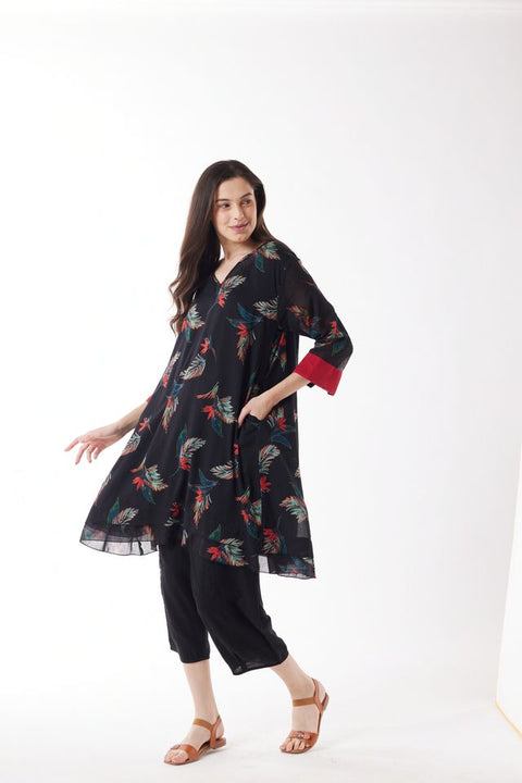 V Neck Tunic in Foliage