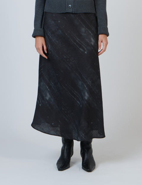 Linen Bias Skirt in Moonbeam