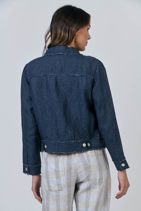 Linen Jacket in Poseidon