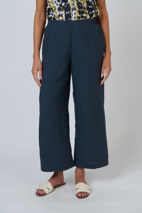 Long Linen Pant in Gunsmoke