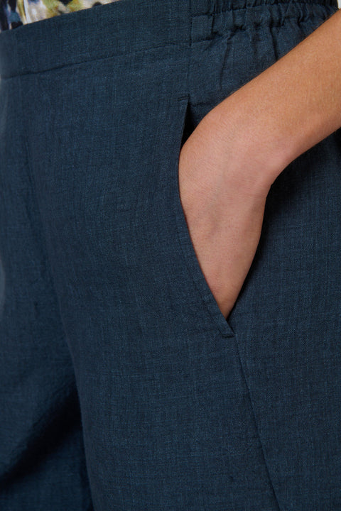Long Linen Pant in Gunsmoke