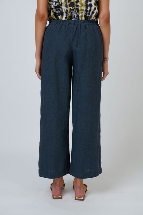 Long Linen Pant in Gunsmoke