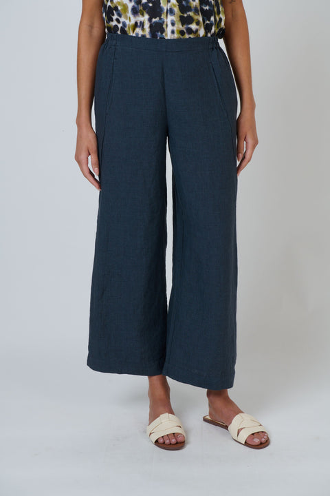 Long Linen Pant in Gunsmoke