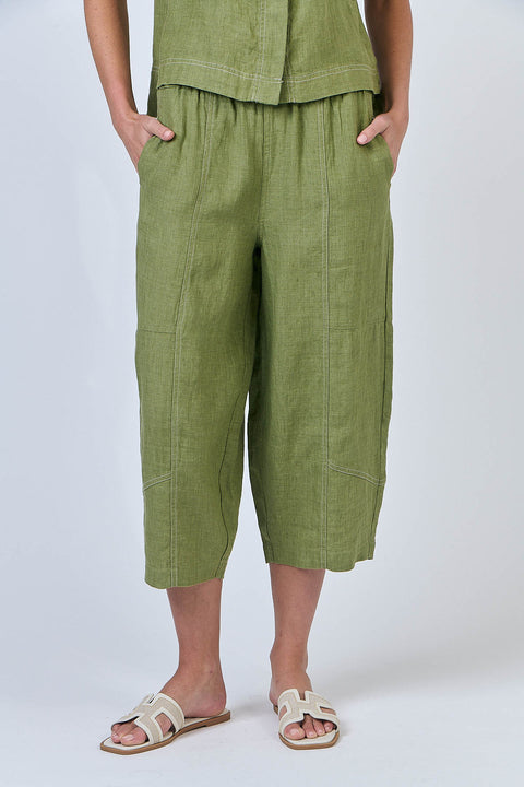 Linen Pant in Moss