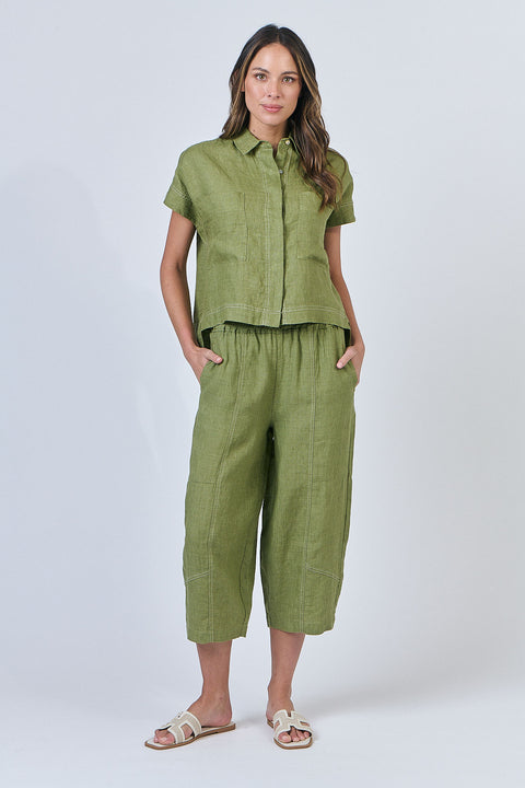 Linen Pant in Moss