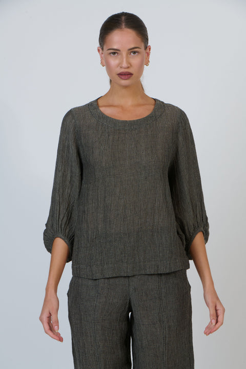 Linen Top in Mussel