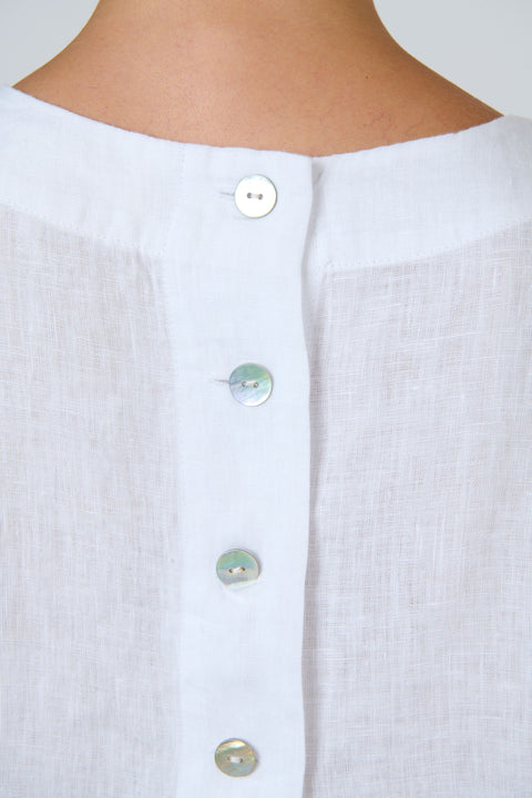 Linen Shell Top in White