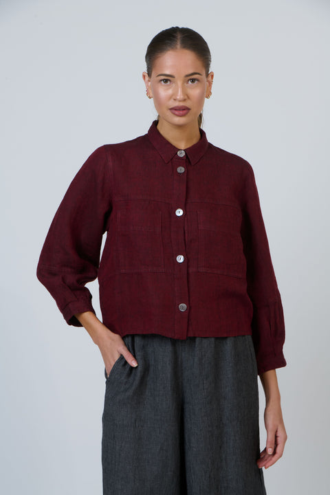 Linen Jacket in Redwood