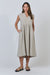 Linen Split V Dress in Blister