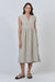 Linen Split V Dress in Blister