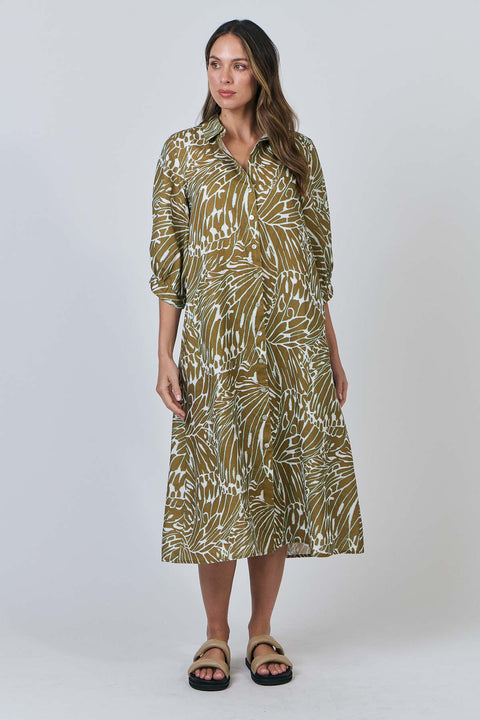 Linen Shirt Dress in Windsor
