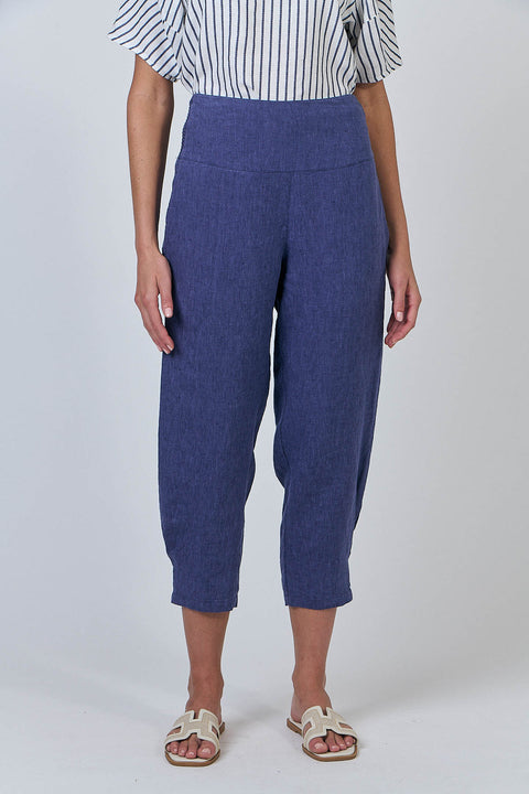 Linen Pant in Blueberry