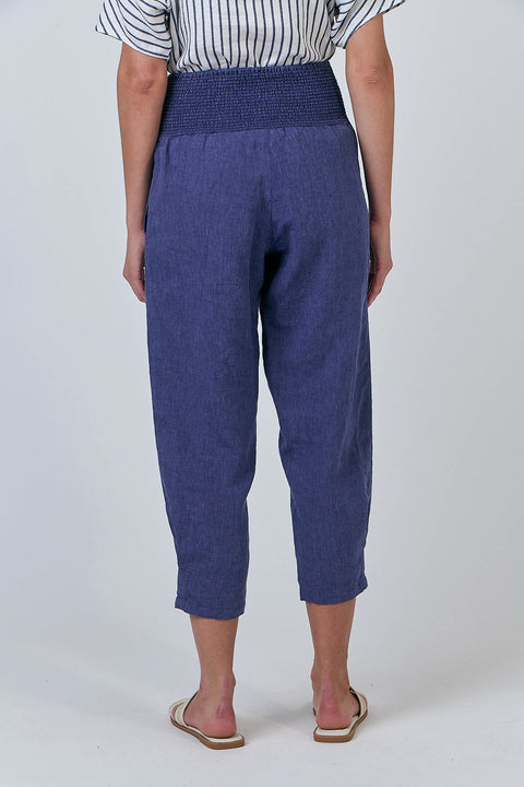 Linen Pant in Blueberry