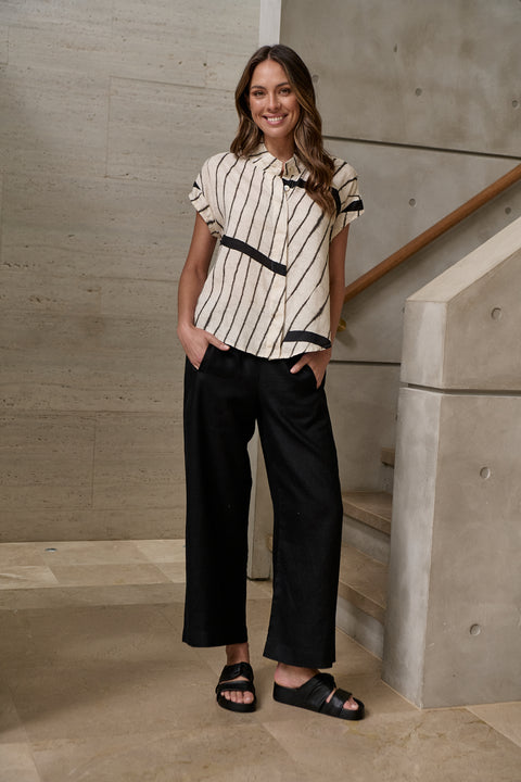 Linen Pant in Black