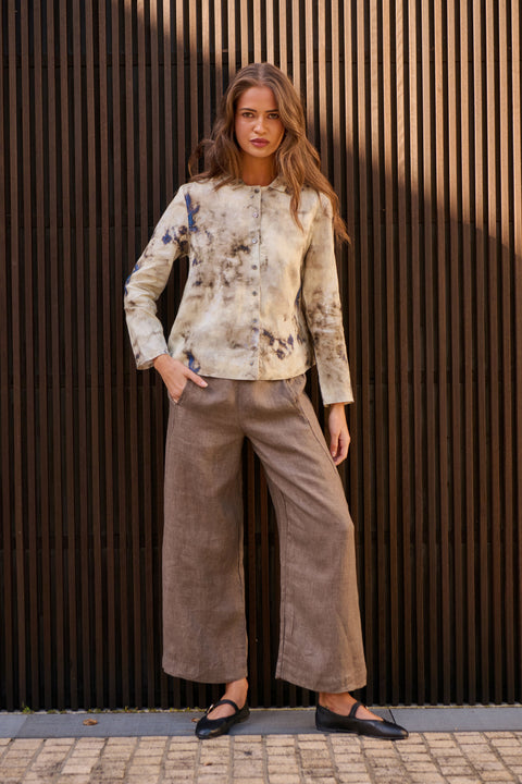 Linen Pant in Cigar