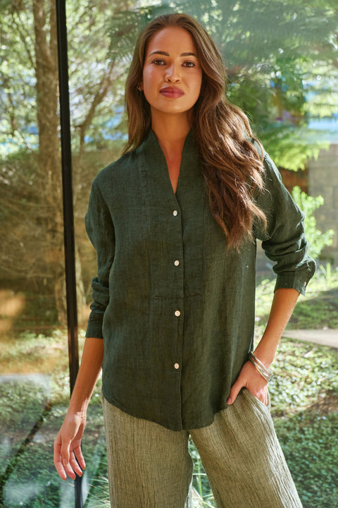 Linen Shirt in Myrtle