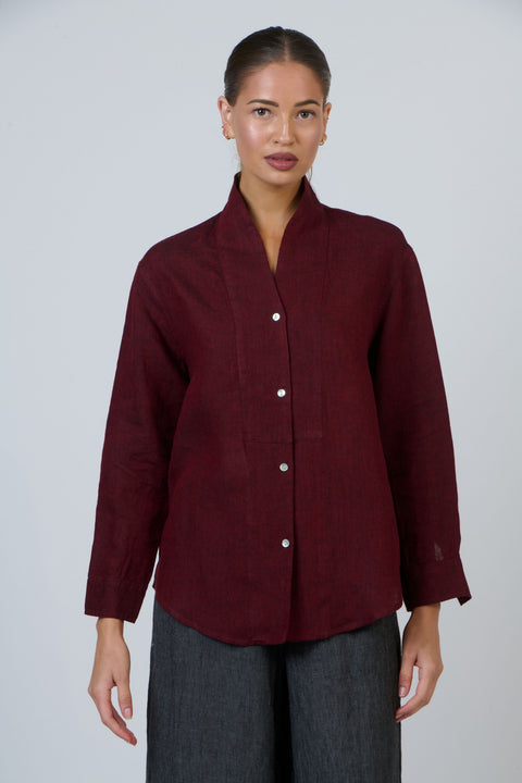Linen Shirt in Redwood