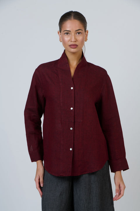 Linen Shirt in Redwood