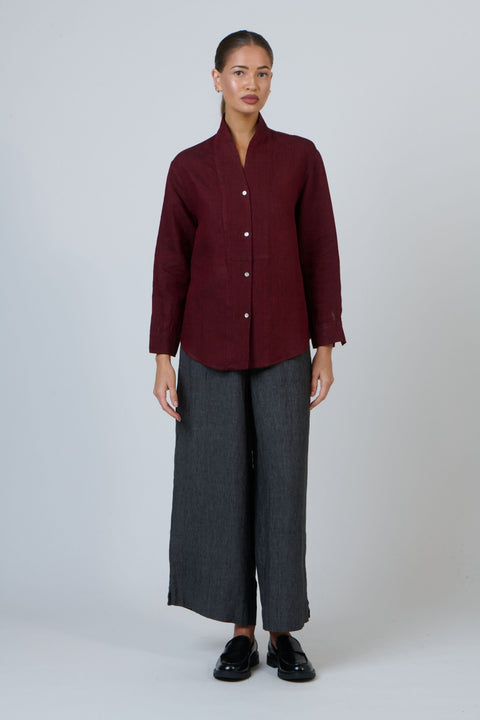 Linen Shirt in Redwood