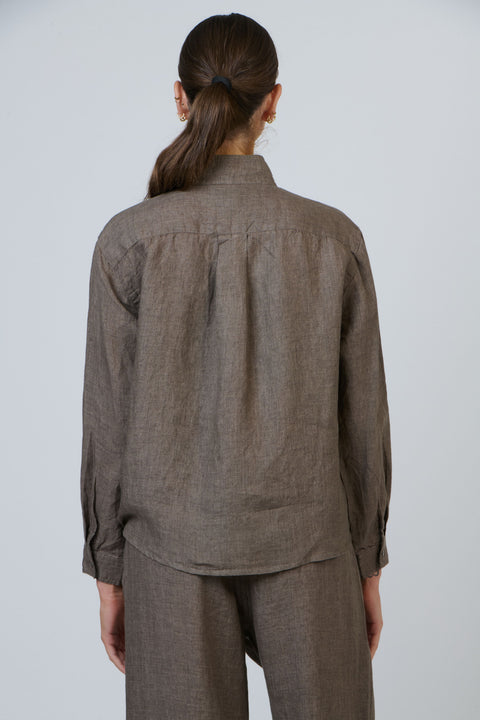 Linen Shirt in Cigar
