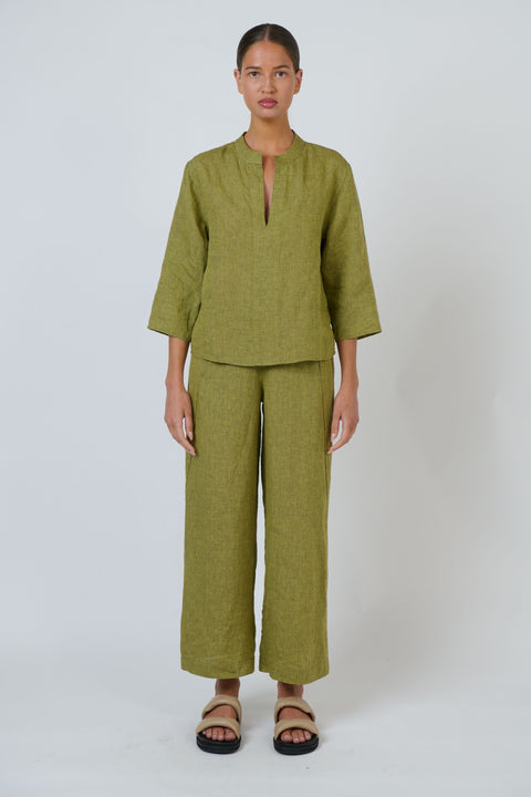 Long Linen Pant in Balsam