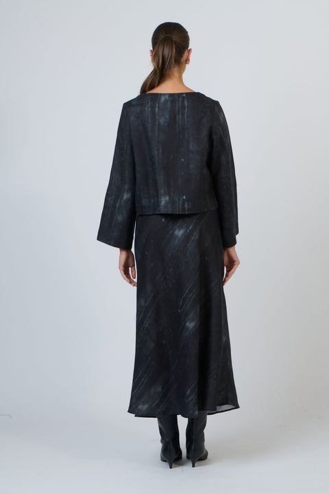 Linen Bias Skirt in Moonbeam