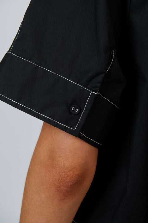 Poplin Stitch Shirt in Black