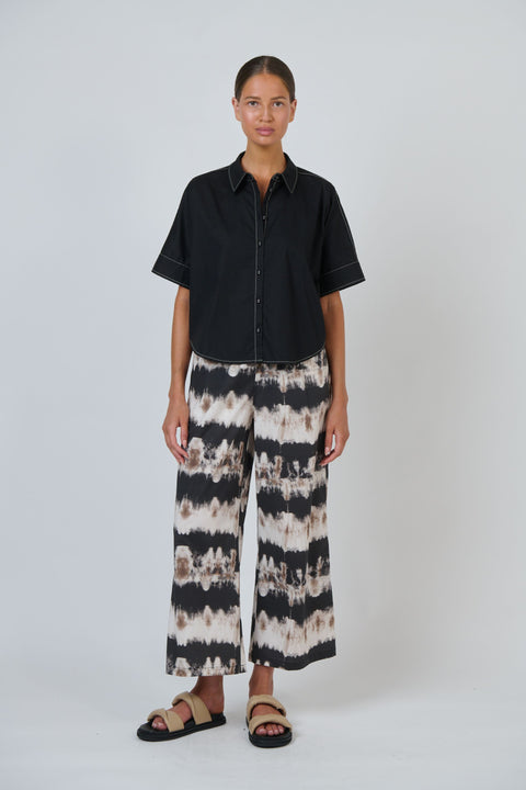 Poplin Stitch Shirt in Black