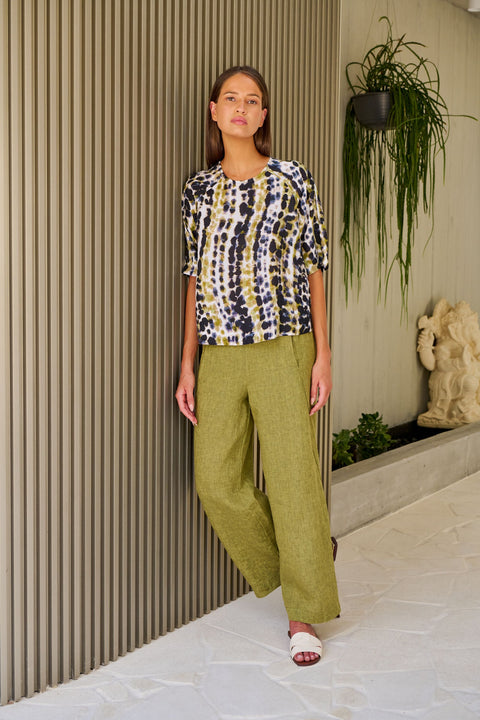 Long Linen Pant in Balsam